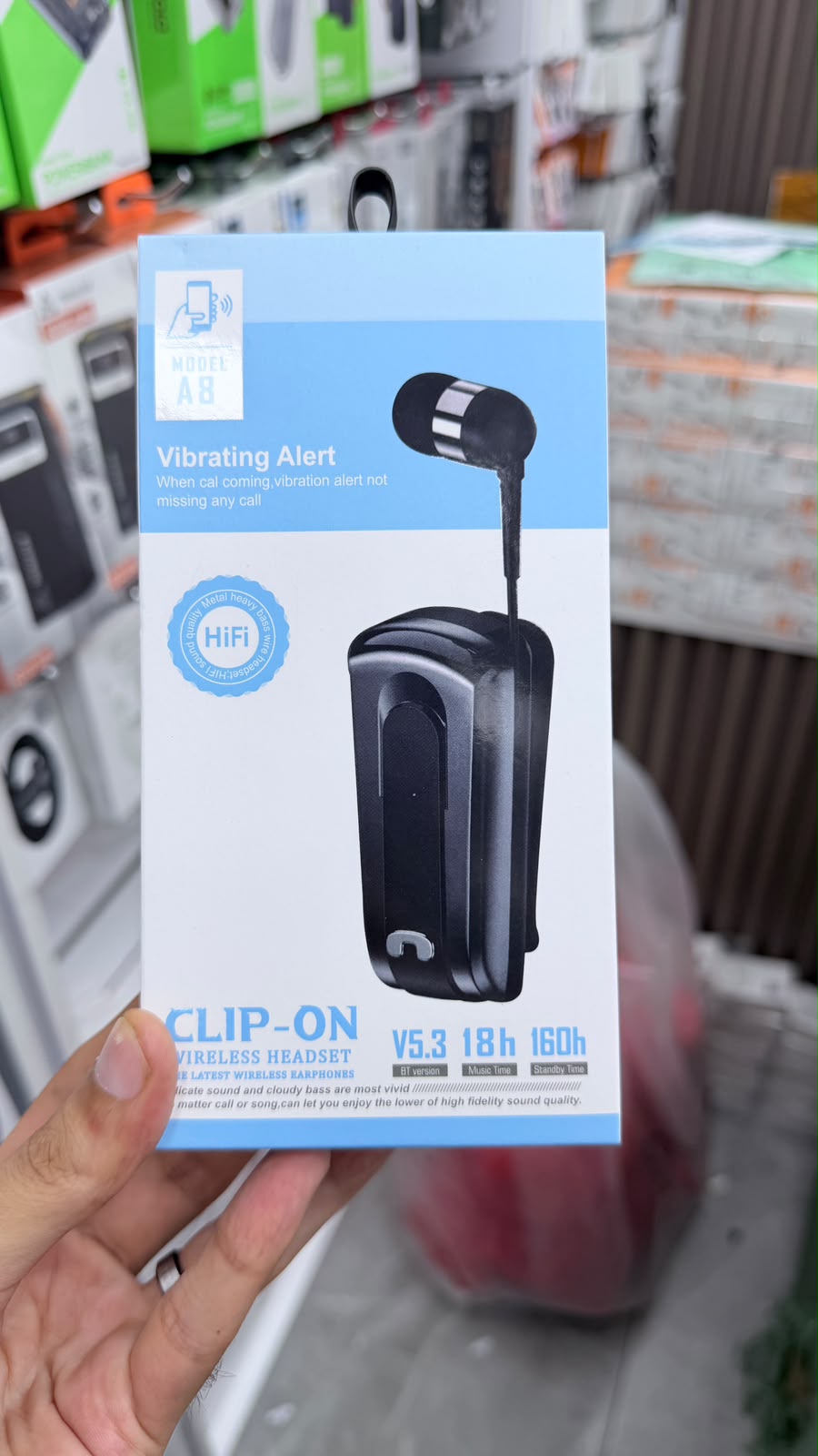 Model A8 Clip-On Wireless Headset
